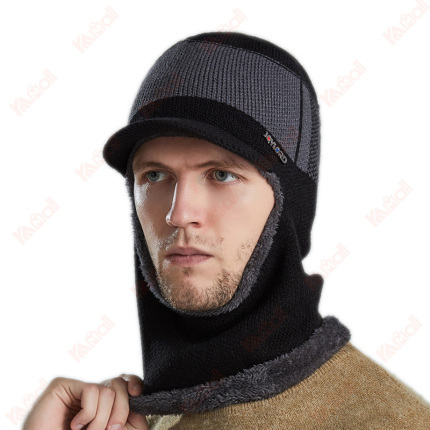 black beanie wool one piece cap